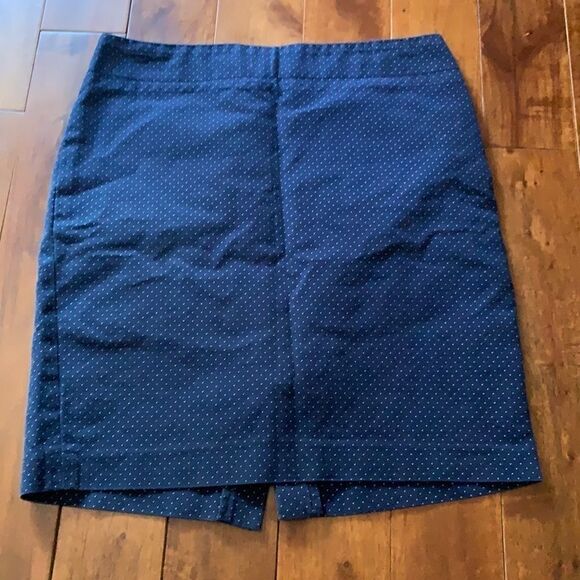 Cynthia Rowley navy polka dot pencil skirt size 2 - Picture 1 of 3